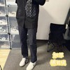 D1216100秋冬新款限定老花暗纹提花满印高街宽松直筒加绒休闲裤长裤 商品缩略图3