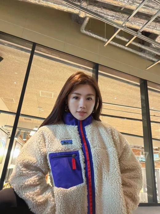 D121674拼色复古保暖叠穿柔软立领外套抓绒衣 商品图13