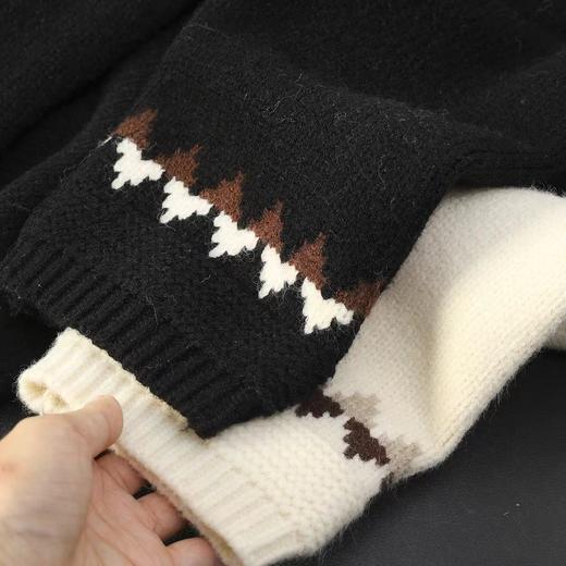 D121627北欧风费尔岛提花高领插肩袖宽松加厚针织毛衣女 商品图13