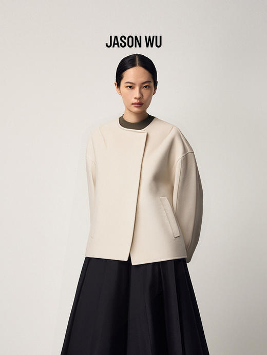 【JASON WU】(多色)秋冬新款百搭丝毛双面呢茧形大衣女士羊毛保暖时尚外套 商品图1