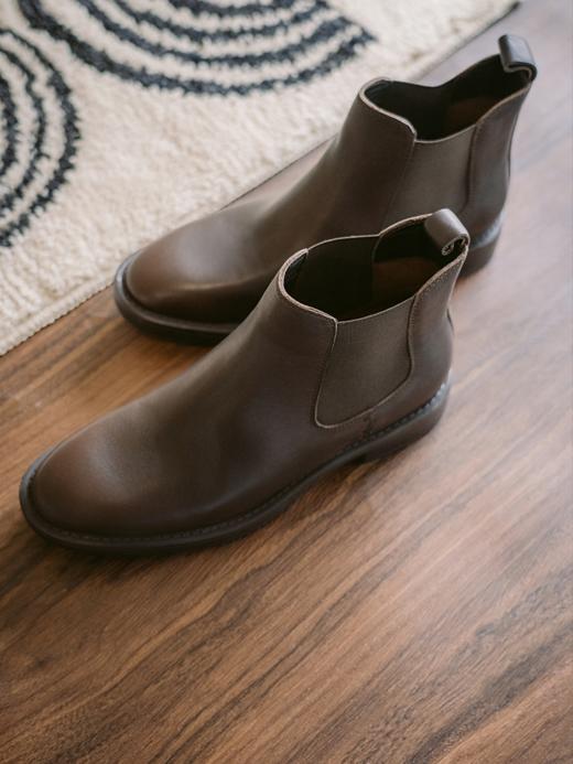 女作家瘦瘦靴 油腊牛皮切尔西短靴ACF3FTW152 商品图5