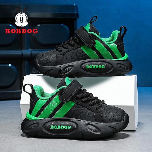 巴布豆童鞋男童鞋子2025新款秋冬皮面儿童运动鞋男孩中大童跑步鞋 商品图1