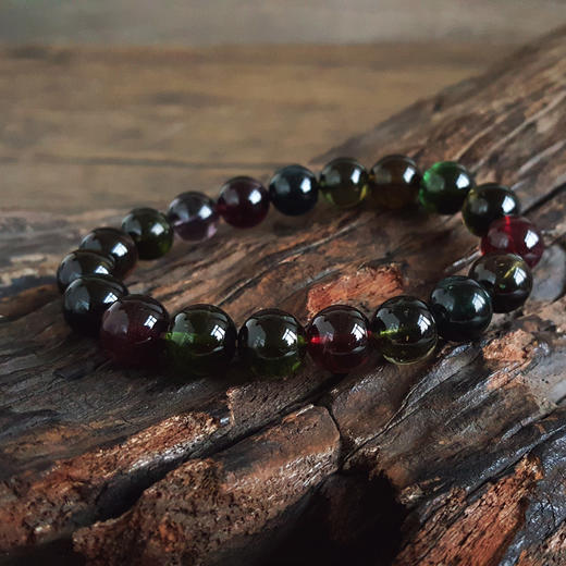 【天然正品】天然收藏级近全净体彩色约10.9MM碧玺猫眼圆珠手串  161225XY06 商品图2