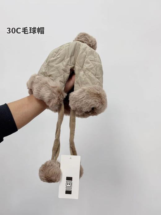 D121613内里加绒加厚护耳毛绒雷锋帽保暖帽毛球帽 商品图11