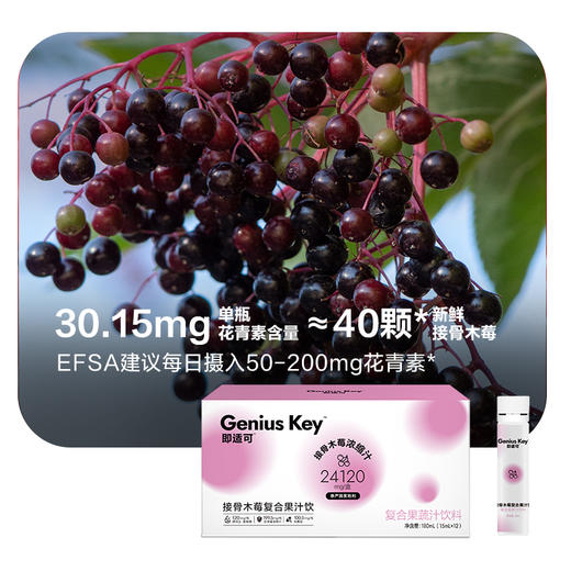 ⁵【接骨木莓】每瓶浓缩接骨木莓2010mg+120mg葡聚糖+199.5mg红树莓+100.5mg牛脾肽 15ml*12瓶*盒 YY05-QTT-BBS 商品图2