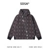 SDSA男士秋冬新款痞帅男装时尚简约绒毛格子斜拉链连帽卫衣百搭 商品缩略图0
