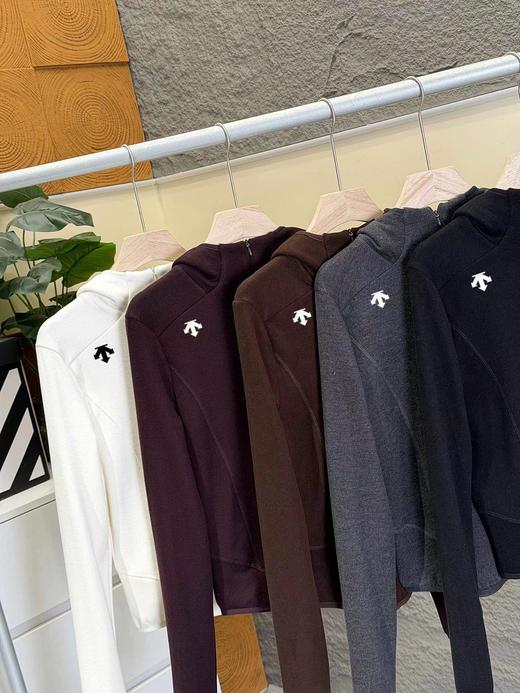 D121678羊毛半拉链蓄热锁温保暖空气层连帽卫衣 商品图3