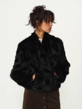 Evistub girls/E-5DWT1425/小湖羊卷毛环保皮草外套