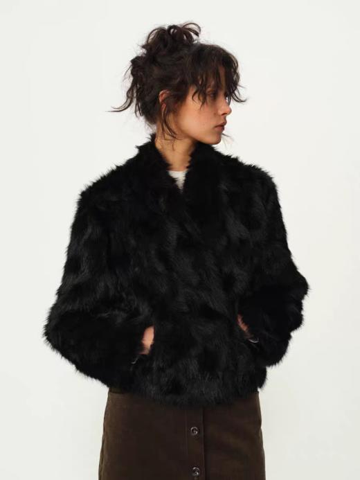 Evistub girls/E-5DWT1425/小湖羊卷毛环保皮草外套 商品图0