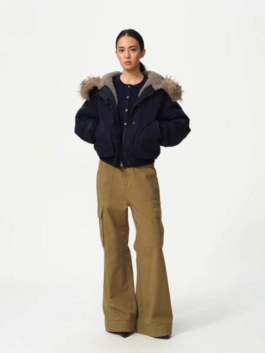 Evistub girls/E-5DWT1440/美式复古貉子毛领派克服 商品图0