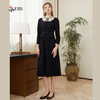 司歌A921151X假两件长袖连衣裙优雅收腰黑裙A921151X 商品缩略图4