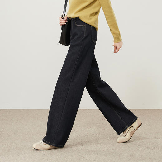 【一条过冬！厚绒直筒！两种裤长】逸阳冬季保暖加绒加厚宽松直筒牛仔裤8830V 商品图8