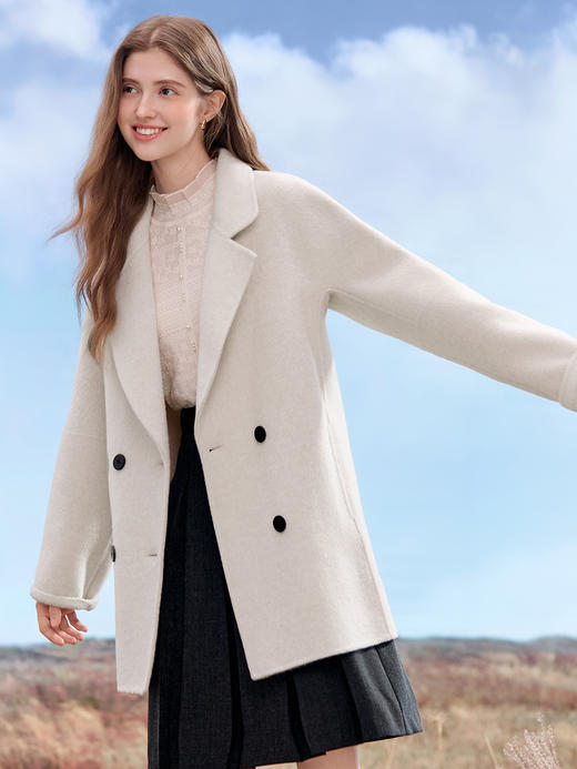 【百图lulu定制】【十年双面呢】 经典西装翻领  绵羊毛呢子外套 一手长 双面呢 商品图5