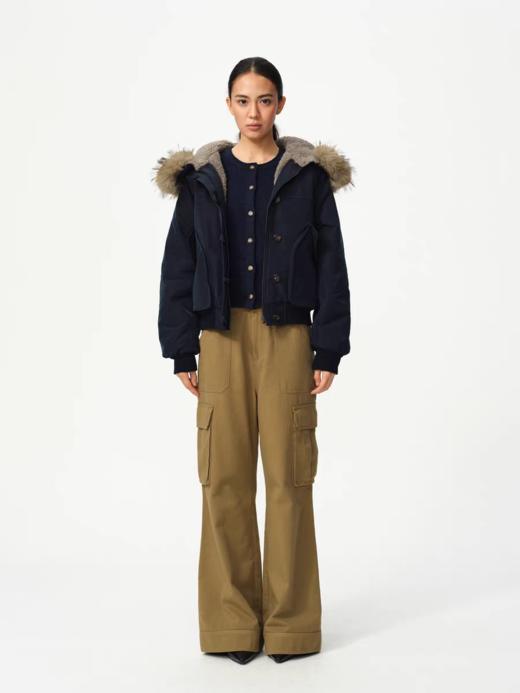 Evistub girls/E-5DWT1440/美式复古貉子毛领派克服 商品图3