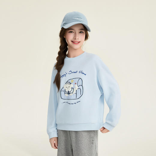 笛莎Deesha 童装女童卫衣2026春新款趣味小狗圆领卫 商品图1