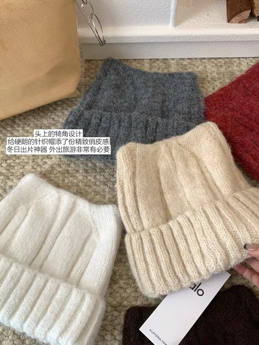 D121637冬日出片神器显脸小超可爱猫耳朵毛线帽子 商品图9