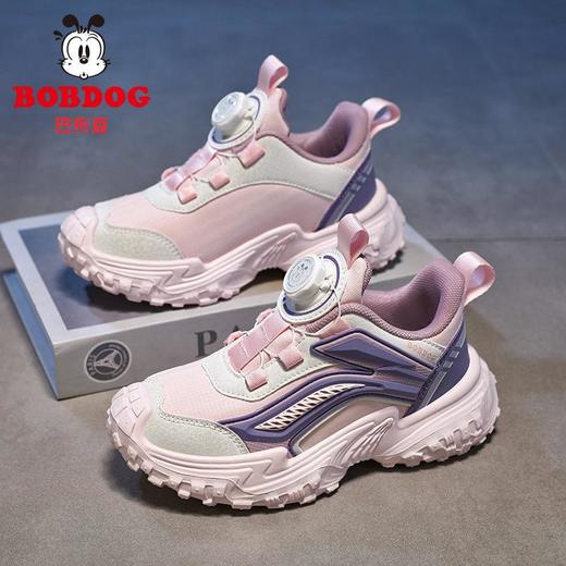 巴布豆童鞋女童运动鞋2025冬季新款皮面防水中大童女孩休闲跑步鞋 商品图3