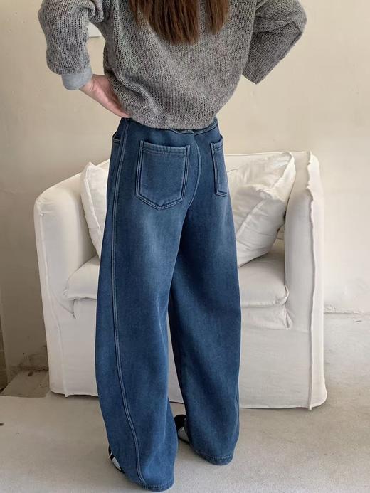 【多妈团购 热力蓝香蕉裤】柔软又舒服，单穿都暖和，版型超显瘦不臃肿~莱赛尔天丝牛仔裤，上身绝绝子，慵懒休闲，松紧腰舒适无束缚-拟盛 商品图4