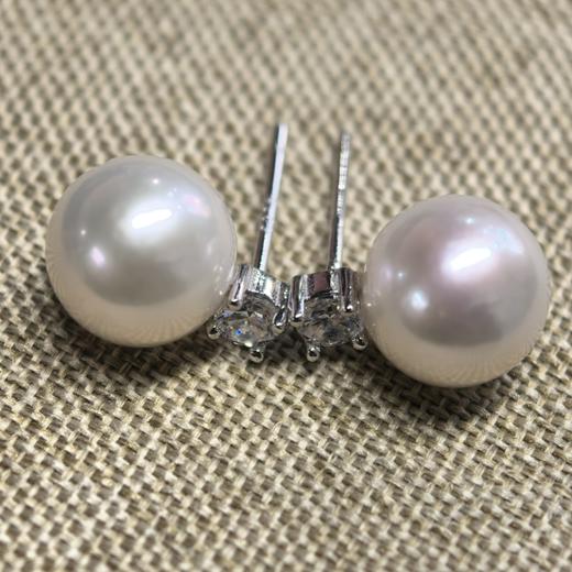 米马饰物 爱迪生珍珠 耳钉/耳夹 正圆强光微微瑕珍珠 商品图12