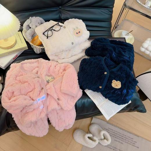 Laffey & Monkey儿童【加绒】秋冬家居服套装男童加厚法兰绒睡衣男宝保暖韩版套装80-160 商品图1