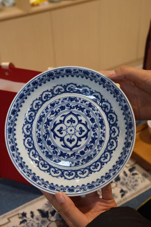 【景德镇茶具】仿古泥手工胎 青花宝相纹 功夫茶具套装 压手杯 四件套 送礼自用都合适 商品图3