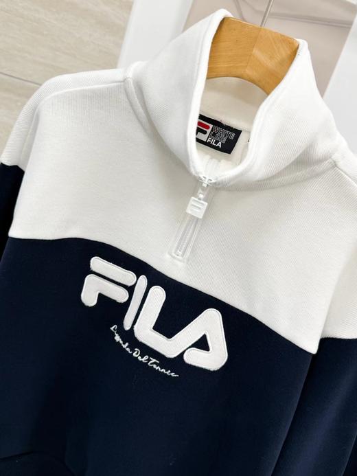 D121663简约大气有质感撞色拼接半拉链加绒卫衣 商品图4