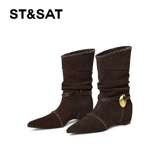 【绒里可选】星期六褶皱绑带金属扣堆堆靴SSD4116YG0/SSD4118YHF 商品图7