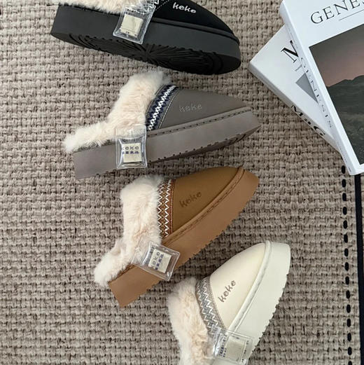 keke费尔岛风奢暖云朵绒棉拖鞋 | 男女同款、多色可选、轻盈保暖、复古百搭 商品图7