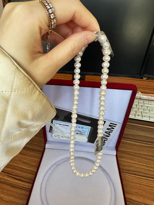 佐奈美（SANAMI）S925银 轻奢银近圆淡水珍珠项链 商品图1