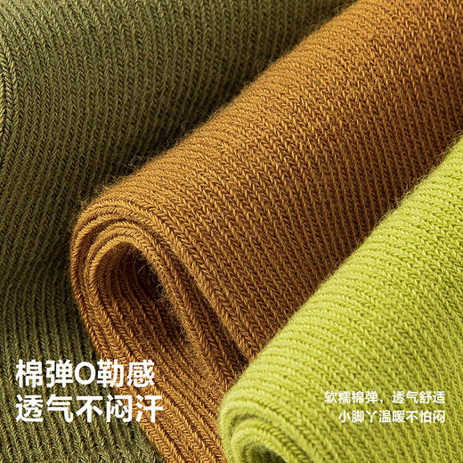 【5双装】迷你巴拉儿童袜子男女童宝宝条纹中筒袜柔软棉弹萌趣 商品图3