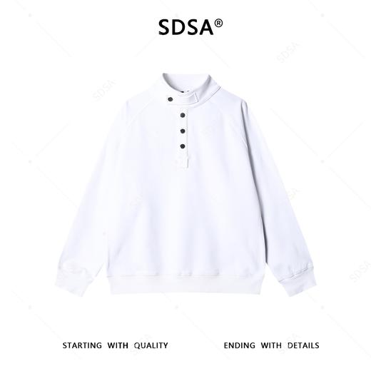 SDSA男士秋冬新款痞帅男装潮牌按扣立领拼接卫衣百搭时尚套头上衣 商品图1