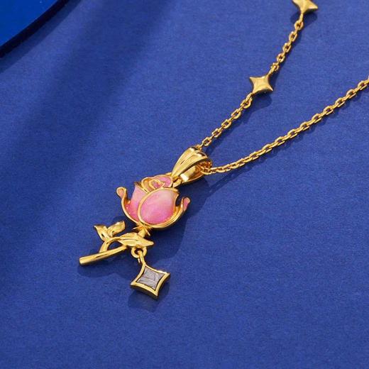 【中国航天】为爱摘星·玫瑰陨石项链 有荧光 带链 精装盒证 商品图1