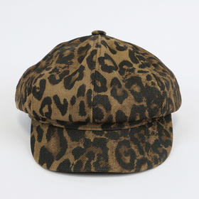 大豹纹八角帽潮流百搭女款豹纹帽子-纪念日百货门店同款161894383