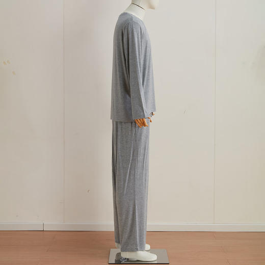 男士舒适保暖内衣秋衣秋裤莫代尔圆领套装 商品图2