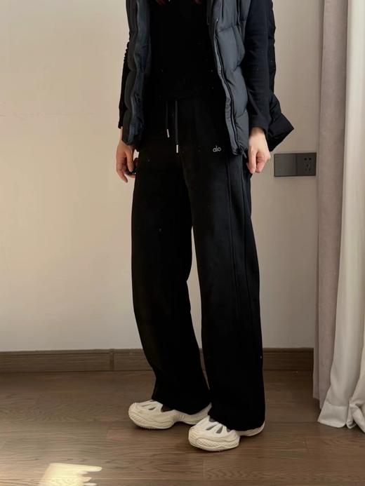 D121639冬季加厚加绒字母刺绣百搭休闲卫裤女士长裤 商品图1