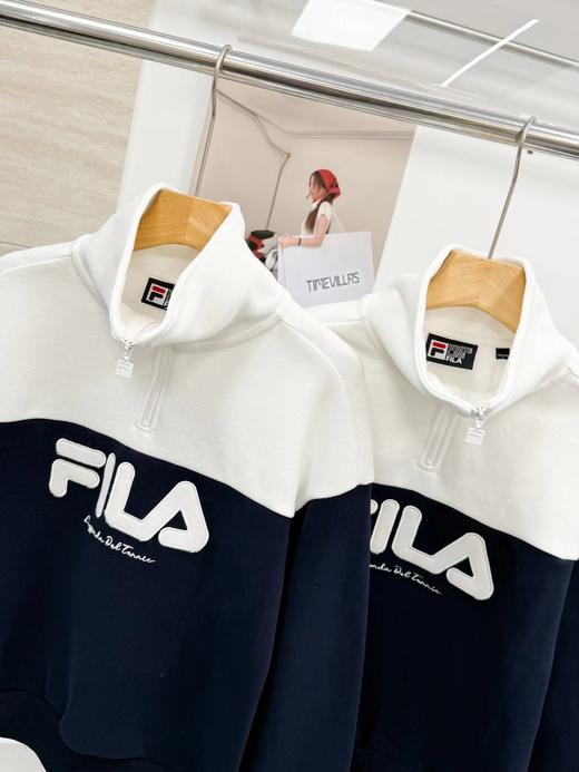 D121663简约大气有质感撞色拼接半拉链加绒卫衣 商品图1