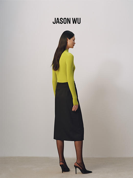 【JASON WU】(精纺羊毛)秋冬新款解构气质通勤开衩半裙 商品图1