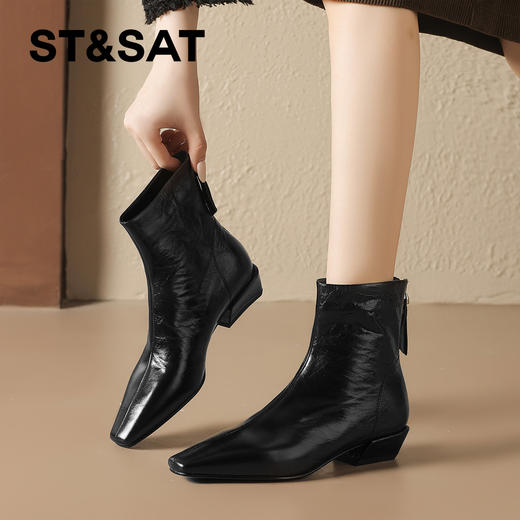 【绒里可选】星期六高级感优雅法式气质短靴SSD4116Y94/SSD4118YJV 商品图4