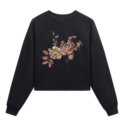 (秋季新品)【JASON WU】(多色)25年新款通勤印花刺绣短款上衣卫衣女 商品图4