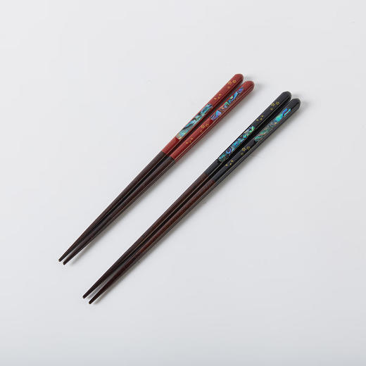 日式餐具尖头寿司筷子木筷螺钿装饰筷2双组 商品图2
