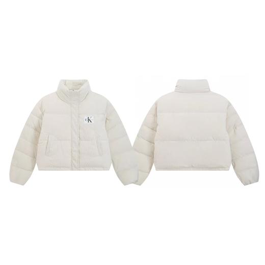 D121671贴布刺绣大口袋女款立领条绒鸭绒羽绒服 商品图0