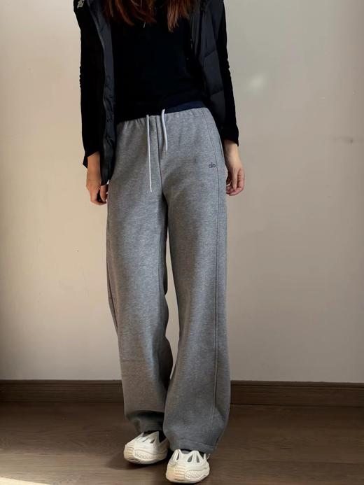 D121639冬季加厚加绒字母刺绣百搭休闲卫裤女士长裤 商品图3