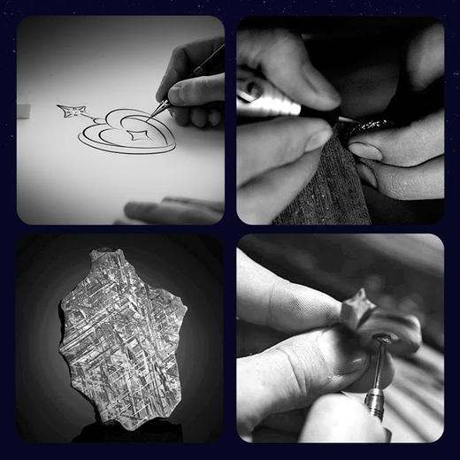 【中国航天】为爱摘星·爱心陨石项链 有荧光 带链 精装盒证 商品图9