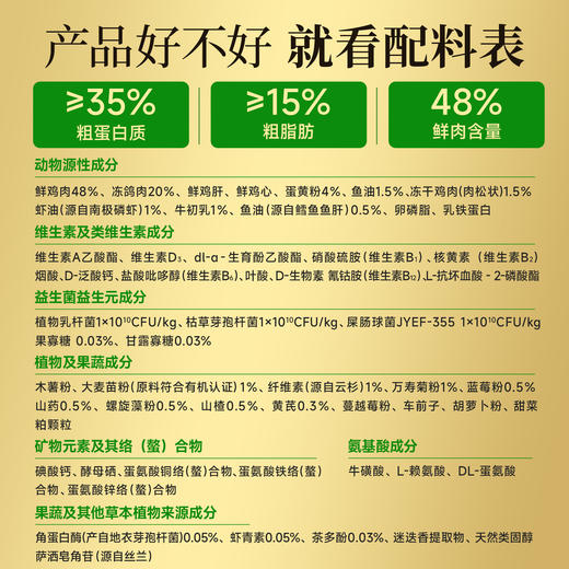 【仅限3天  第2件0元】猫草泡芙冻干三拼猫粮 5重黄金美毛配比 7重肠道守护 帮助促进猫咪化毛排毛 角蛋白酶酶解毛发 助力降低毛球滞留风险 商品图3