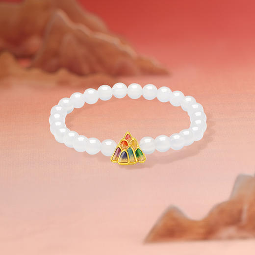 周六福黄金玉髓手串女款5d硬金定价足金手绳 商品图2