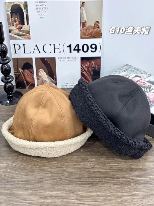 D121614麂皮绒加厚加绒款渔夫帽！加深加宽超显脸小秋冬素颜神帽 商品图9