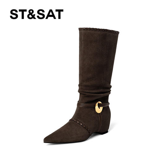 【绒里可选】星期六复古西部编织带堆堆靴SSD4117YG1/SSD4119YHG 商品图5