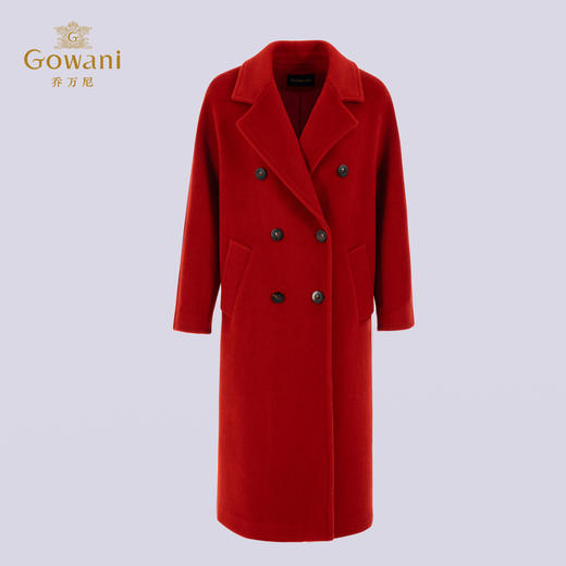 乔万尼2025冬新品宽松经典气质双排扣羊毛大衣ED4A767 商品图4
