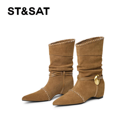 【绒里可选】星期六褶皱绑带金属扣堆堆靴SSD4116YG0/SSD4118YHF 商品图9