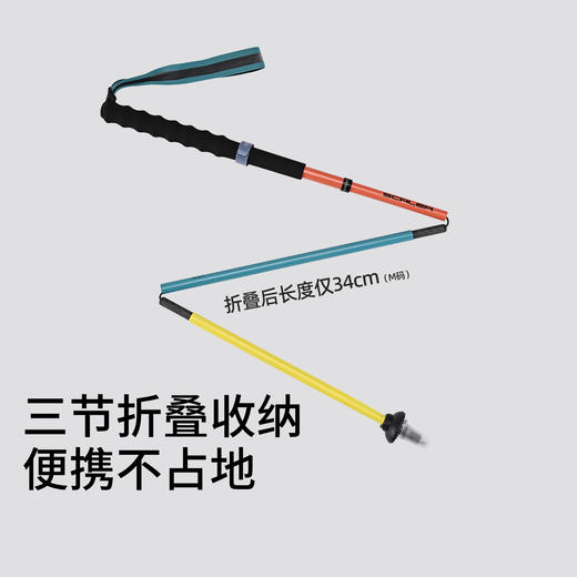 +【乐粉专属】行山PRO 思凯乐户外登山杖轻量碳纤维专业越野跑徒步折叠手杖Z7921D45 商品图3